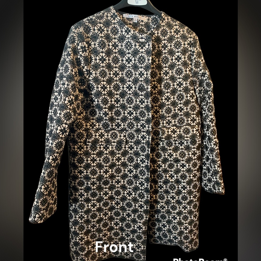 Max Studio Coat black and gold detail